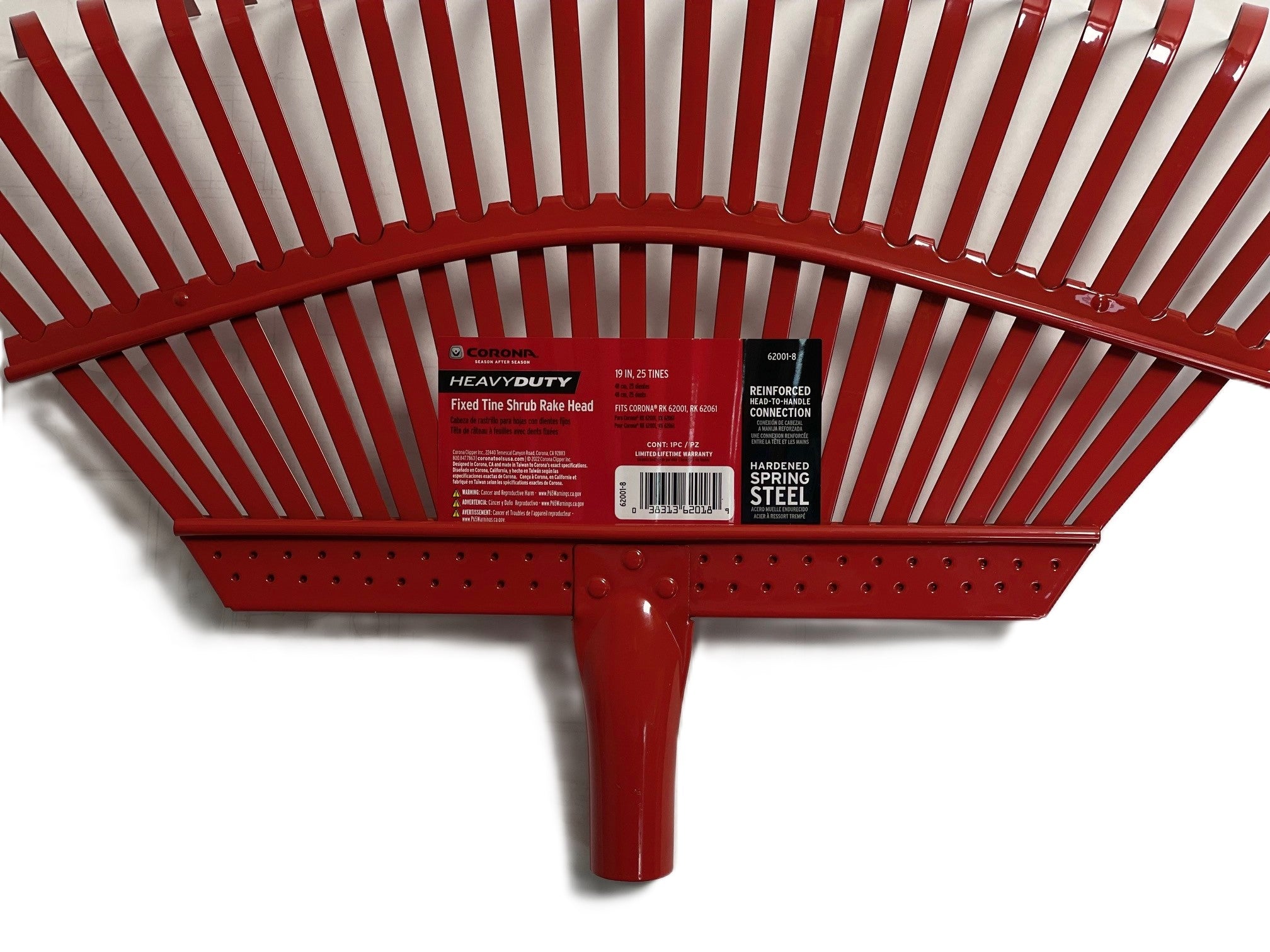 Corona Heavy Duty Fixed Tine Shrub Rake Head Replacement, Red, 62001-8