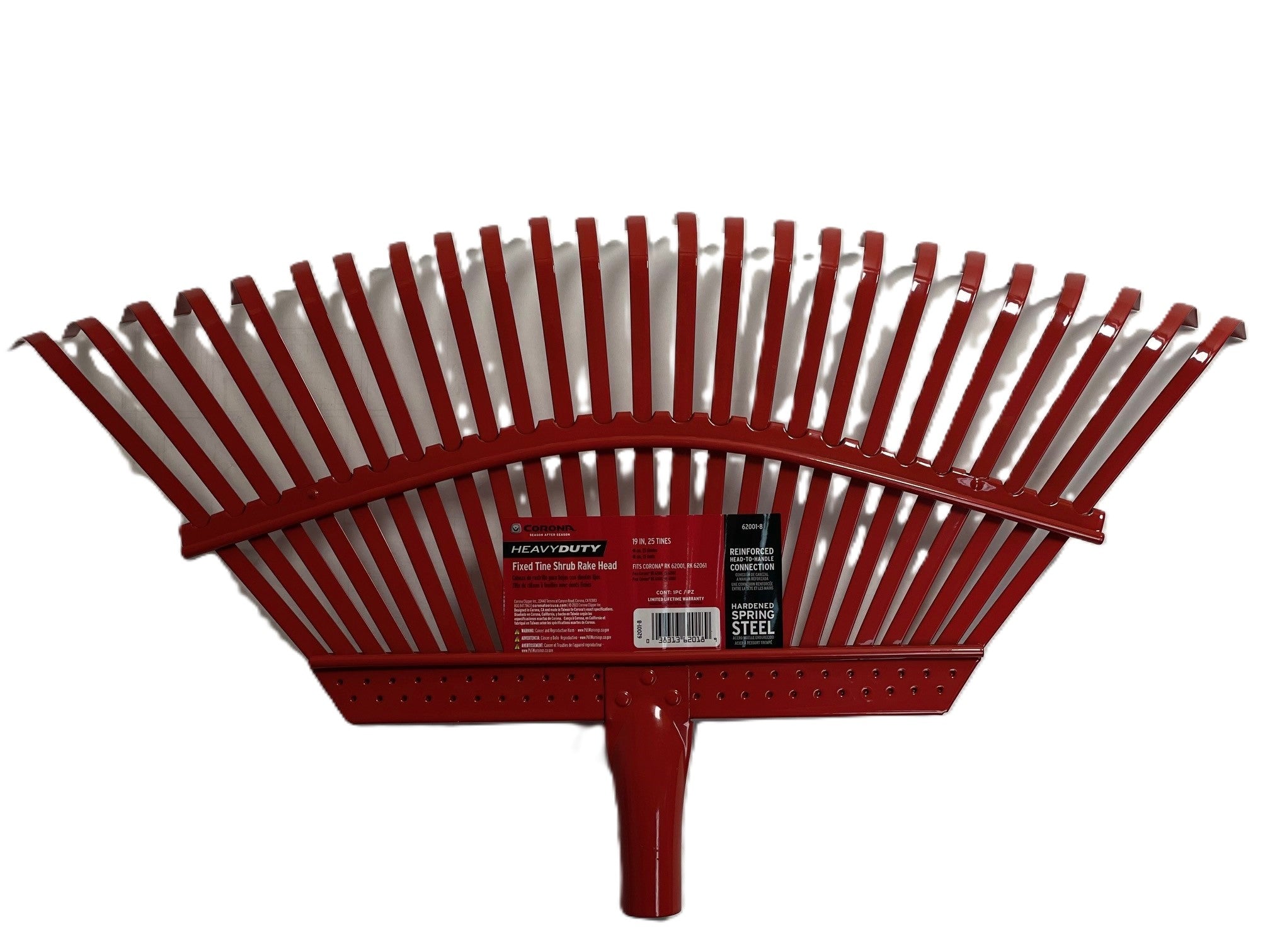 Corona Heavy Duty Fixed Tine Shrub Rake Head Replacement, Red, 62001-8